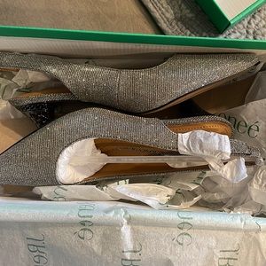 J.Renee pewter glitter heels.  Brand new never worn, still in original packaging